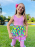 Girls Lemon Floral Capri Set with Matching Bow - Bowtism